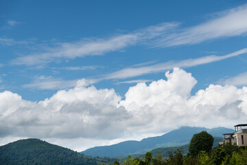 Landscape of sky and mountains