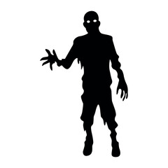 Zombie black vector icon on white background