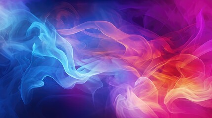 Hypnotic multicolored vapors on inky canvas, substantial bursts of colorful smoke on dark background