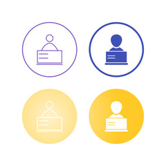 Fototapeta premium Student using laptop Vector Icon