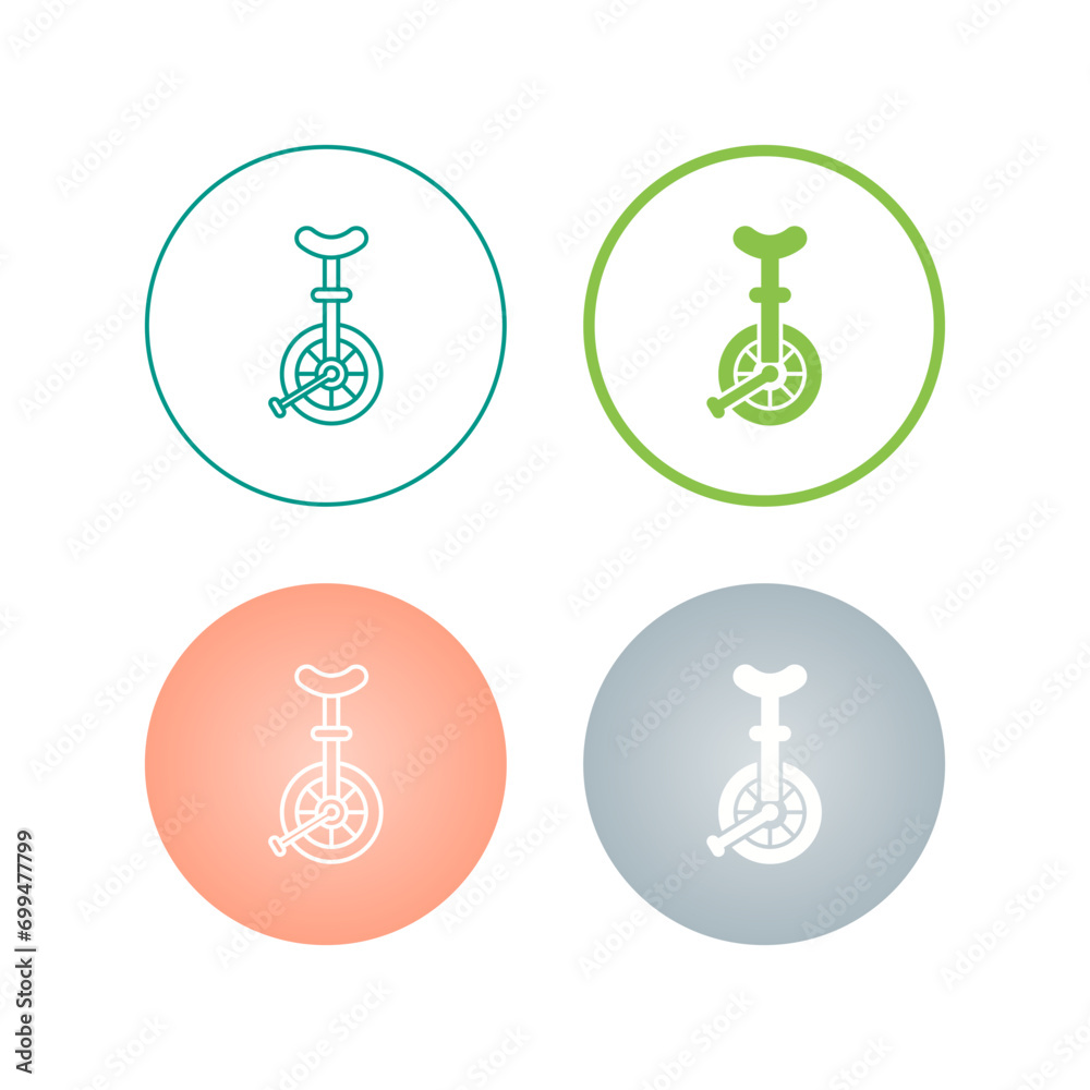 Sticker unicycle vector icon