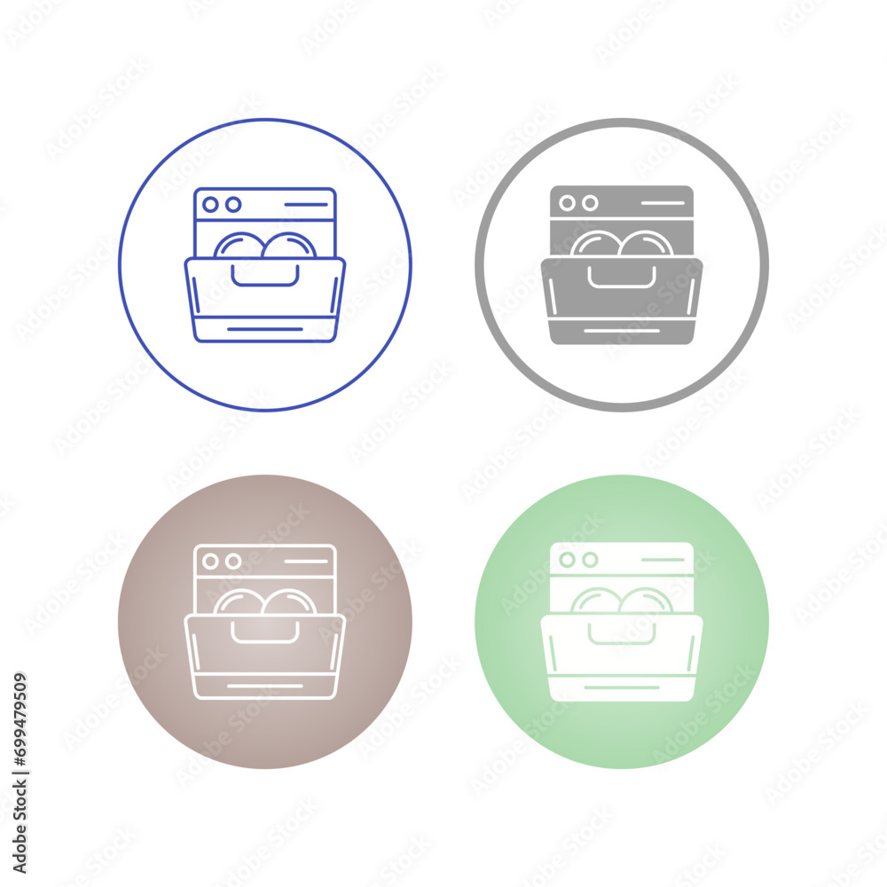 Wall mural dishwasher vector icon