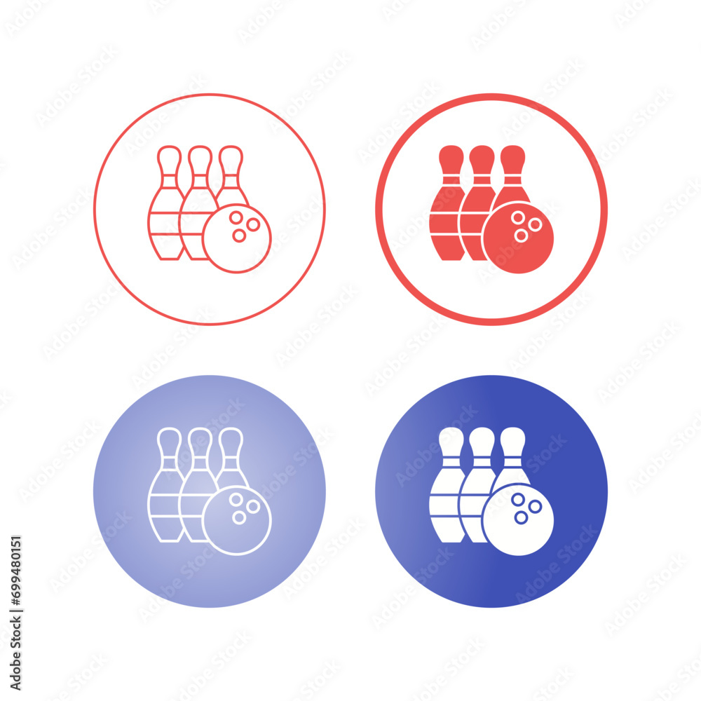 Wall mural bowling vector icon