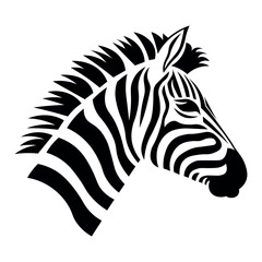 Fototapeta na wymiar Zebra black vector icon on white background