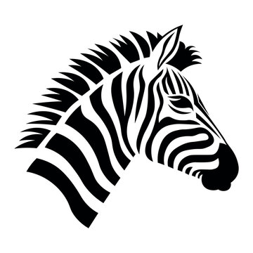 Zebra black vector icon on white background