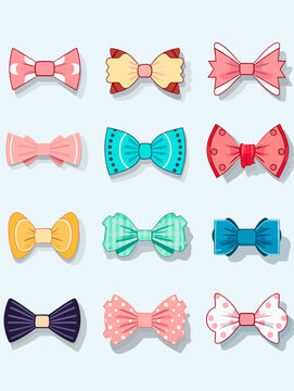 set of bow ties vector on a white background