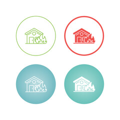 Obraz premium House On Fire Vector Icon