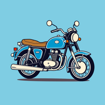 motorcycle vector on a blue background