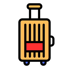 Luggage Colored Outline Icon Design Vector