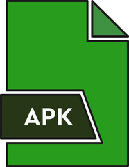 Naklejka premium APK File format icon spAPK in shapes orange and white colors