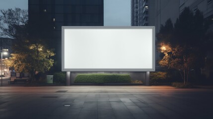 Illuminated Blank Billboard for Advertising Opportunities