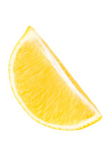 Cut lemon isolated on transparent background.