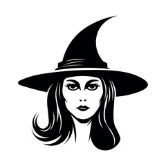 Witch black vector icon on white background