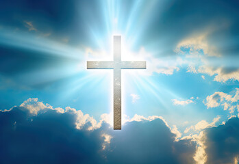 christian cross on the sky