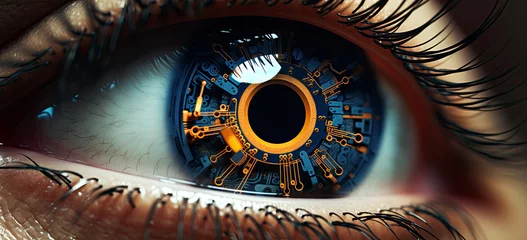 Foto op Canvas Close up of a bionic eye  © reddish