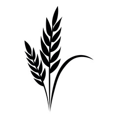 Wheat black vector icon on white background - obrazy, fototapety, plakaty