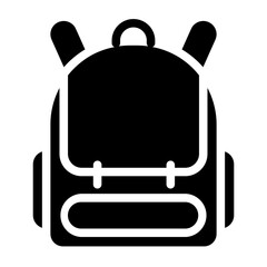 Backpack Solid Icon Design Vector