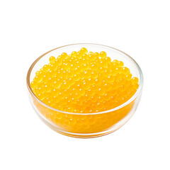 Mango Flavored Yellow Tapioca Pearls isolated on transparent background