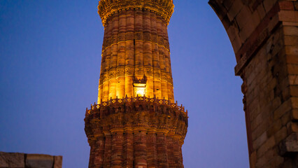Qutab Minar located in New Delhi India, also known as Qutb or Qutub Minar, UNESCO world heritage...