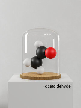Acetaldehyde molecule, illustration