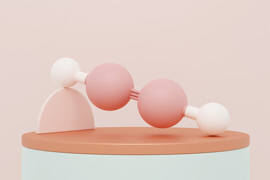 Acetylene molecule, illustration