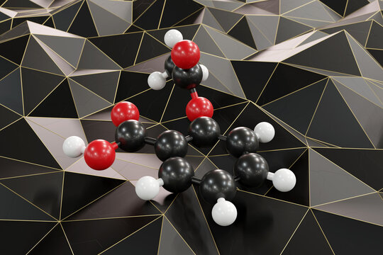 Aspirin drug molecule, illustration