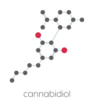 CBD cannabis molecule, illustration