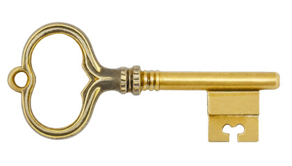 Vintage key - isolated on white background