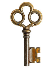 Vintage key - isolated on white background