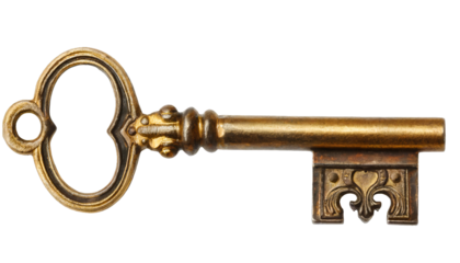 Vintage key - isolated on white background