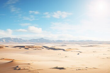 massive dunes in a sprawling sandy wasteland - obrazy, fototapety, plakaty