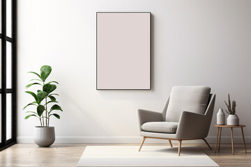 Minimalist Poster Frame Mockup created with Generative AI