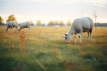 Obraz na płótnie Canvas sheep grazing calmly in a field