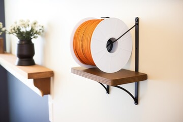 Fototapeta na wymiar wall-mounted spool holder for wires and ropes