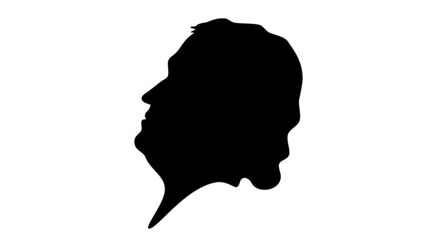 Charles Wheatstone, black isolated silhouette