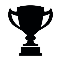 Trophy black vector icon on white background
