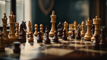 chess pieces on the board
