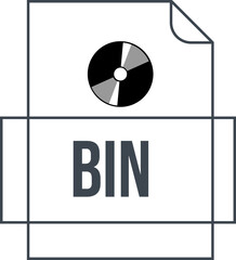 BIN  File Icon Crisp Thick outline sharp corners