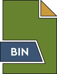 Naklejka premium BIN File format icon in shapes Dirty Green and Blue Jay colors