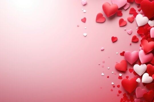 Valentine's day background with hearts. Generation ai valentine's day. 