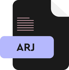 ARJ File Extension icon black and pastel blue fill color