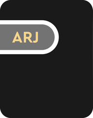 ARJ File icon black fill and download symbol