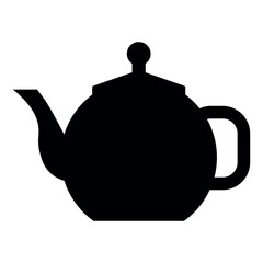 Teapot black vector icon on white background