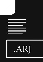 ARJ  File format Icon Black fill with symbol