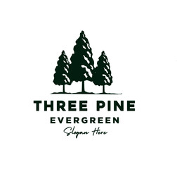 vintage retro spruce hemlock fir Conifer cedar pine larch  tree forest logo design