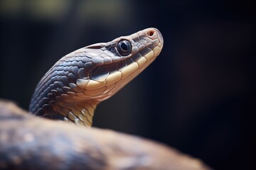 Obraz premium black mamba head profile in defense