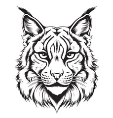 Cute Lynx face hand drawn sketch Vector illustration © BigJoy