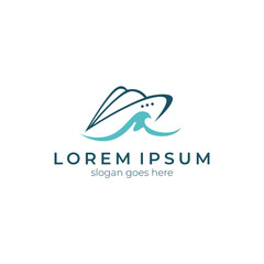 Cruise ship logo crashing on ocean waves