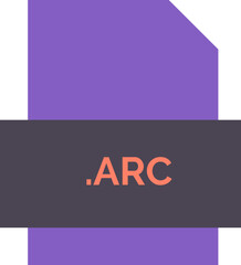Naklejka na ściany i meble ARC File extension Icon Fill Crisp corners with symbol