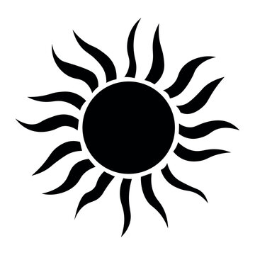 recommend clip art: Sun black vector icon on white background